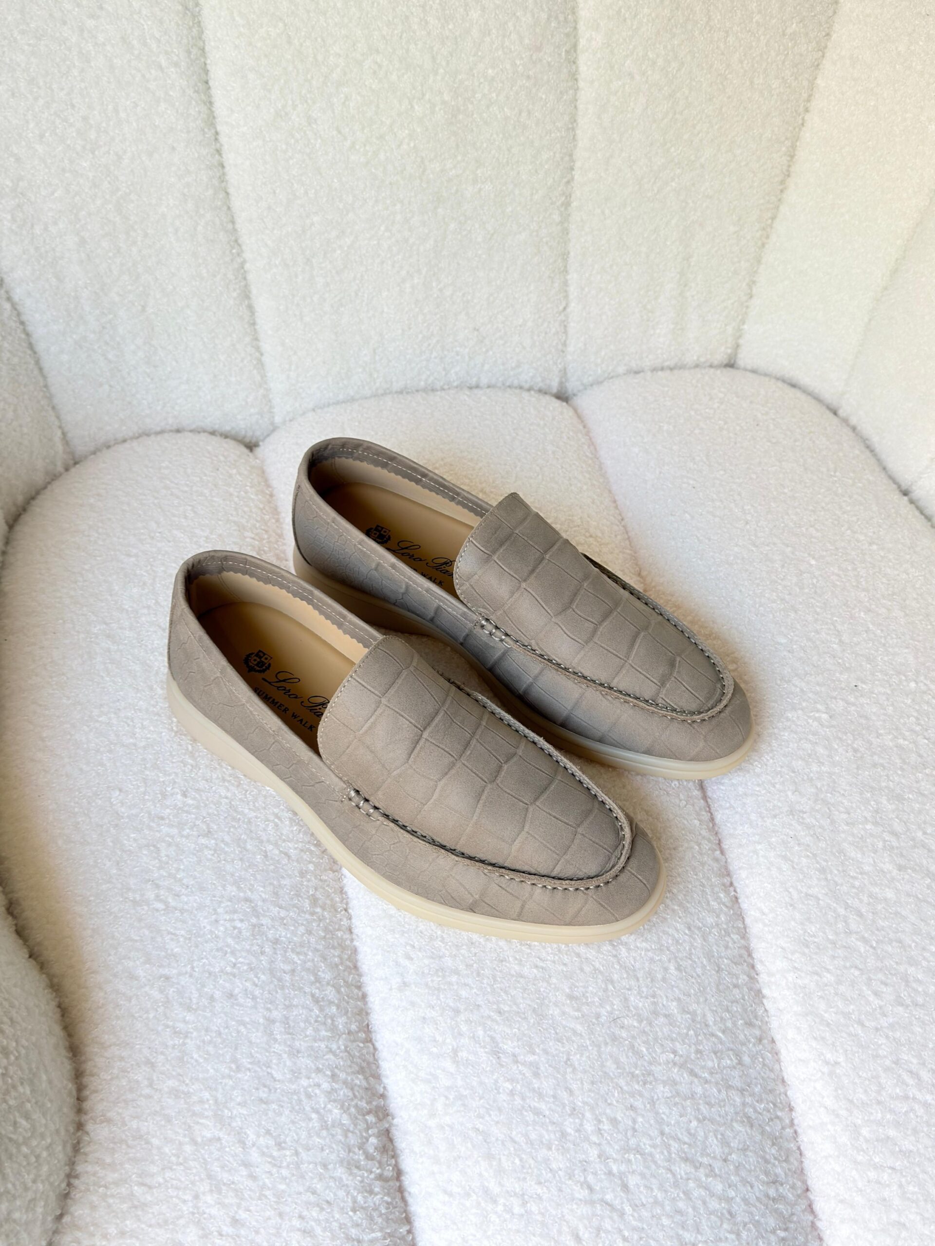 Loro Piana Summer Walk Loafers Croc-Embossed Leather - Image 4