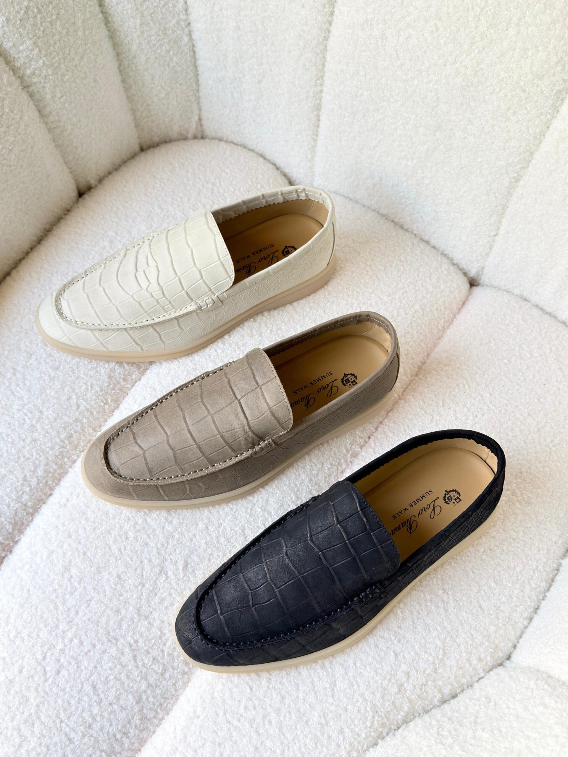 Loro Piana Summer Walk Loafers Croc-Embossed Leather - Image 7