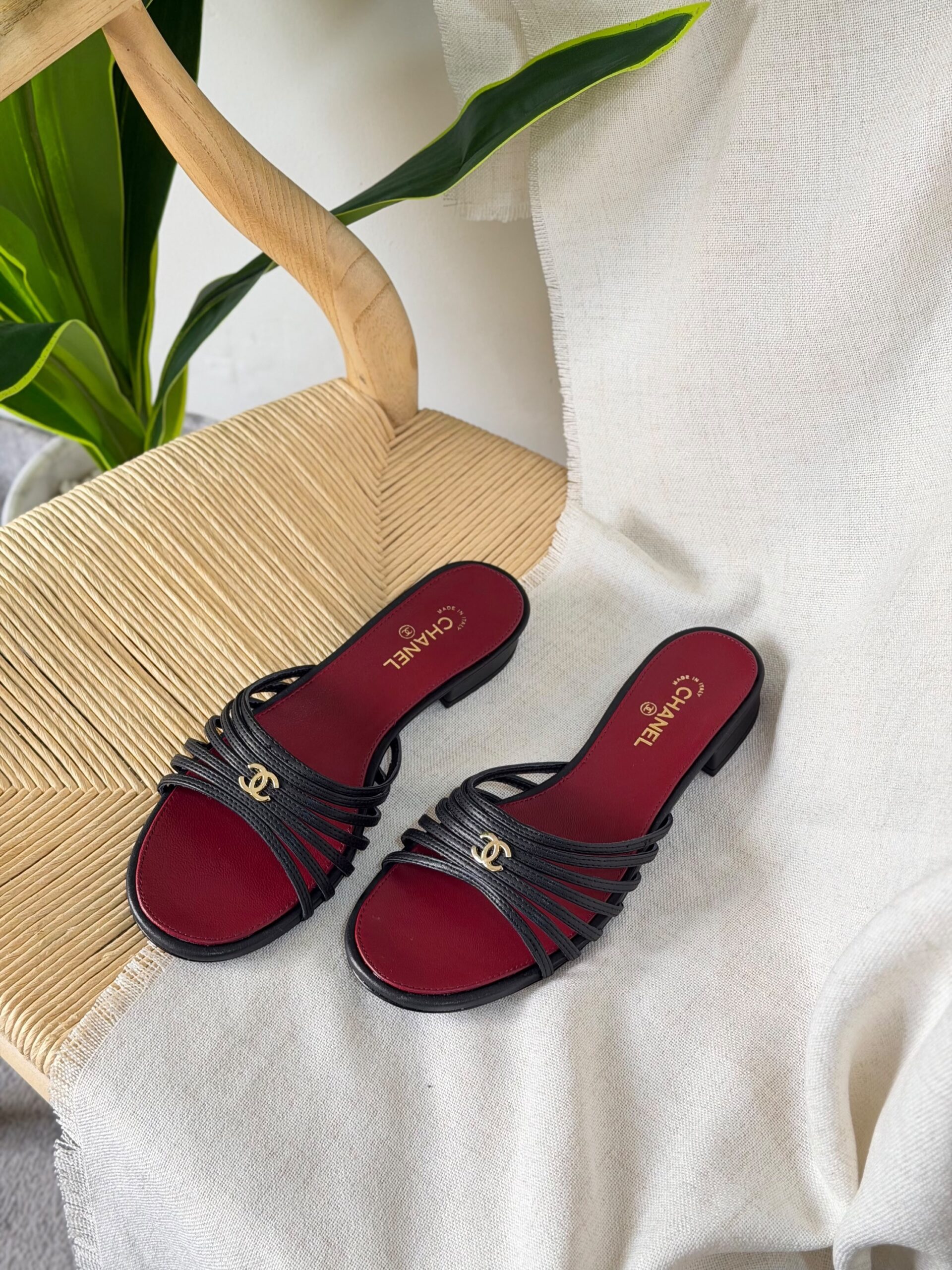 Chanel Leather Strappy Flat Sandals - Image 7