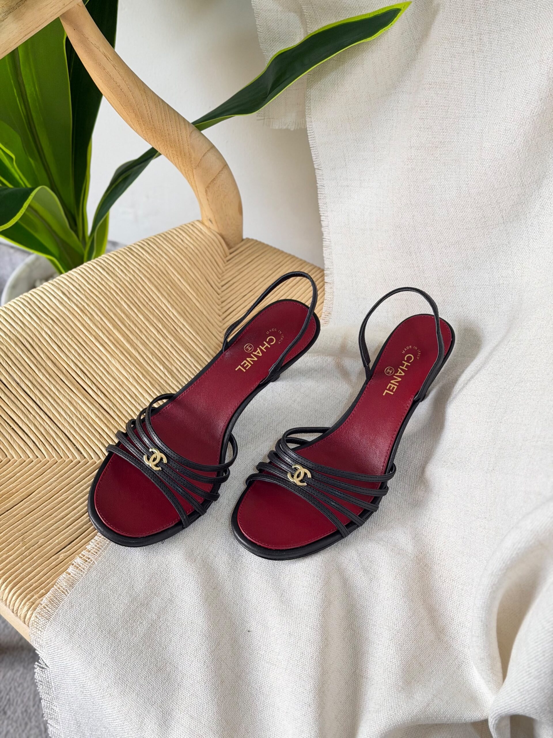 Chanel Leather Strappy Flat Sandals - Image 3