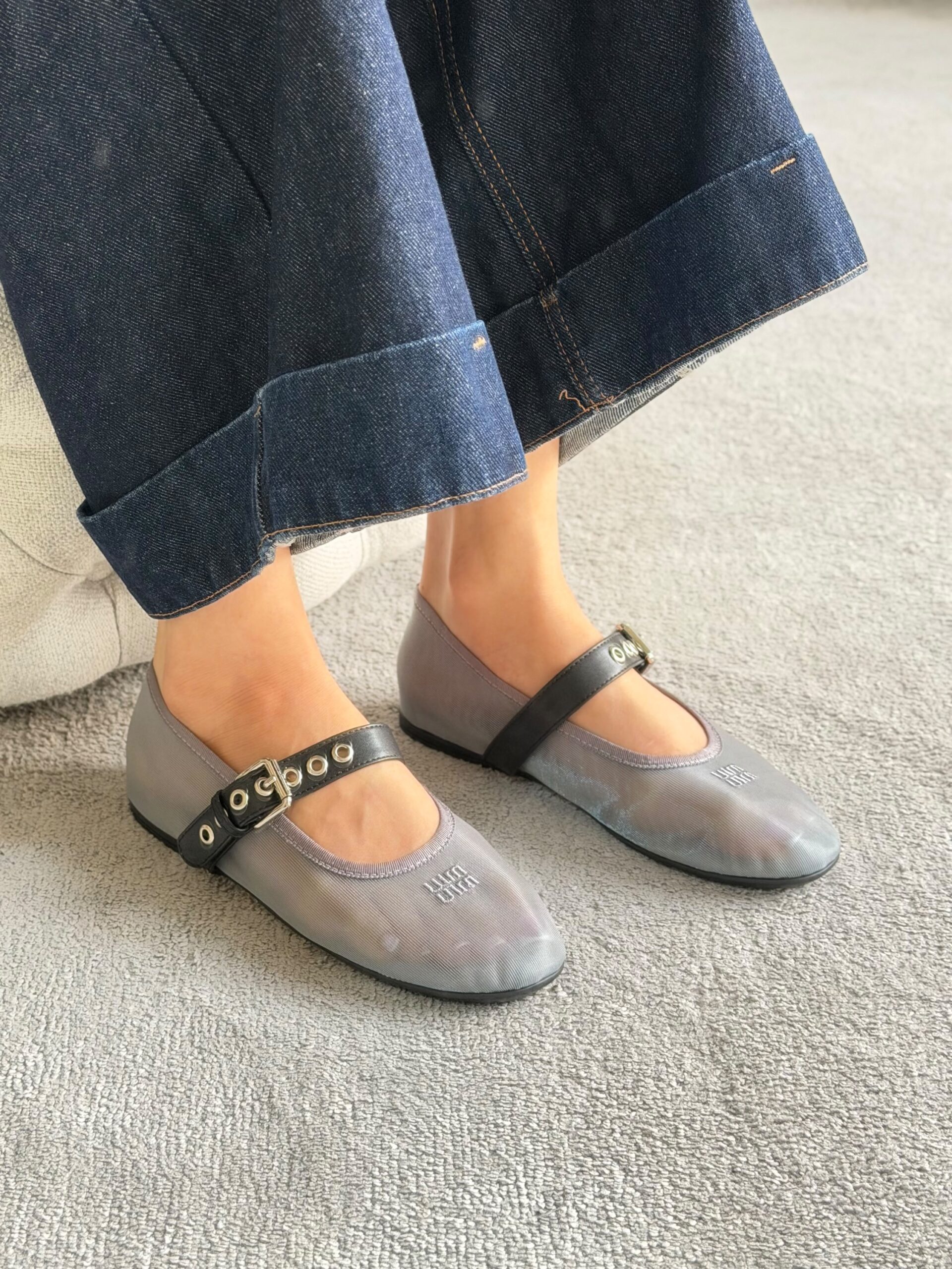 Miu Miu Mesh Fabric Ballerinas - Image 4