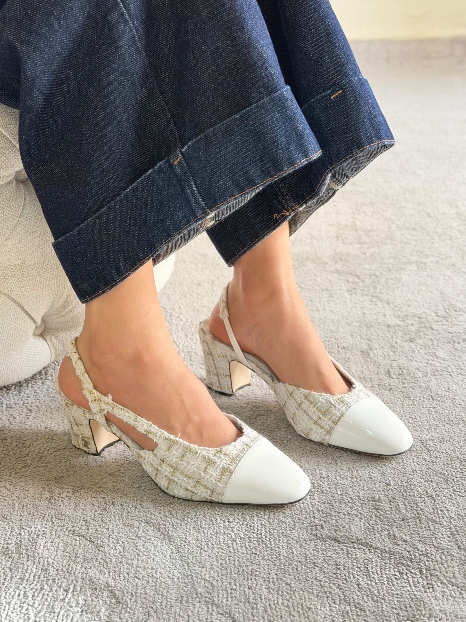 Chanel Tweed Slingback Pumps Top Quality - Image 18