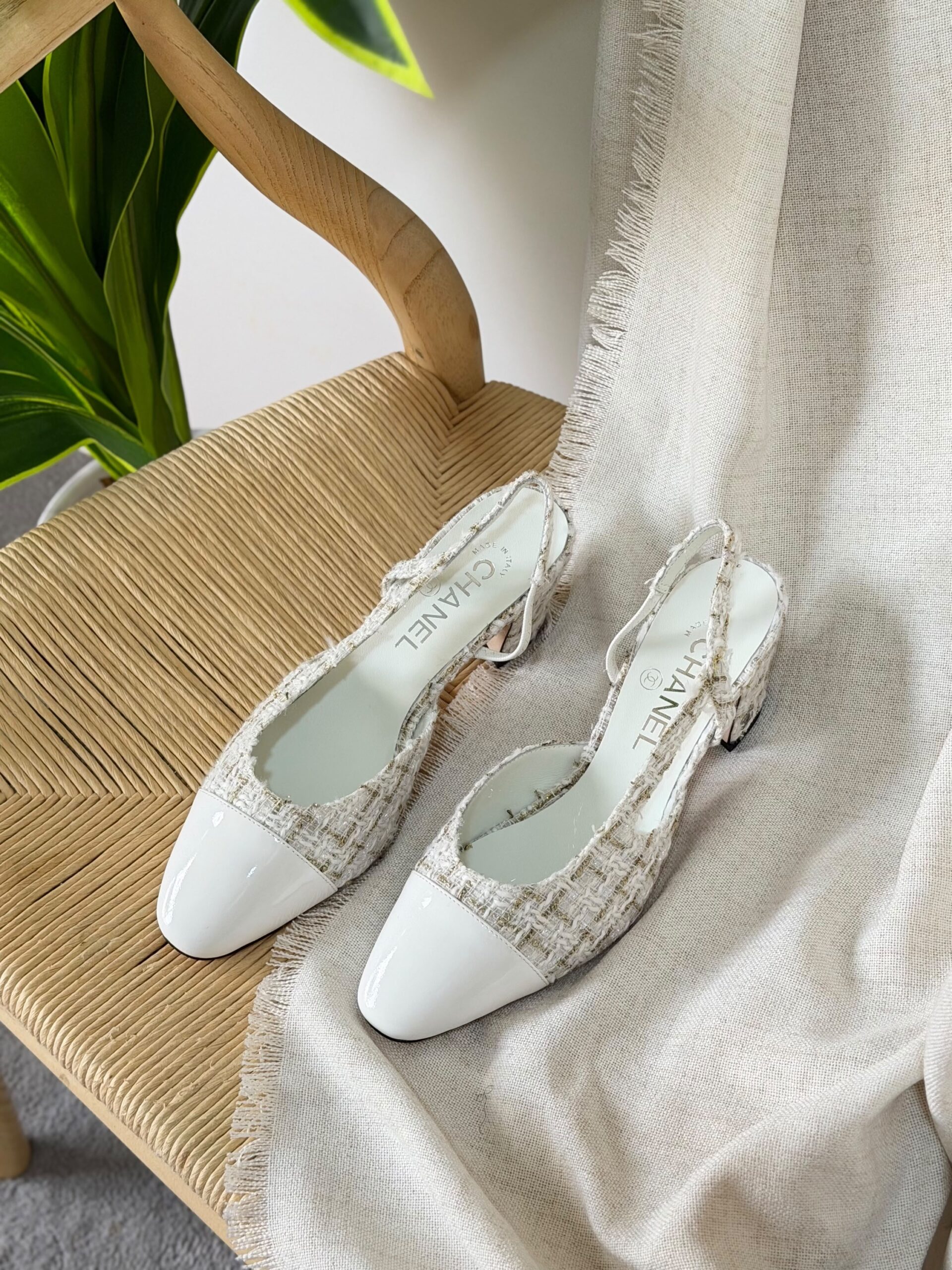 Chanel Tweed Slingback Pumps Top Quality - Image 17