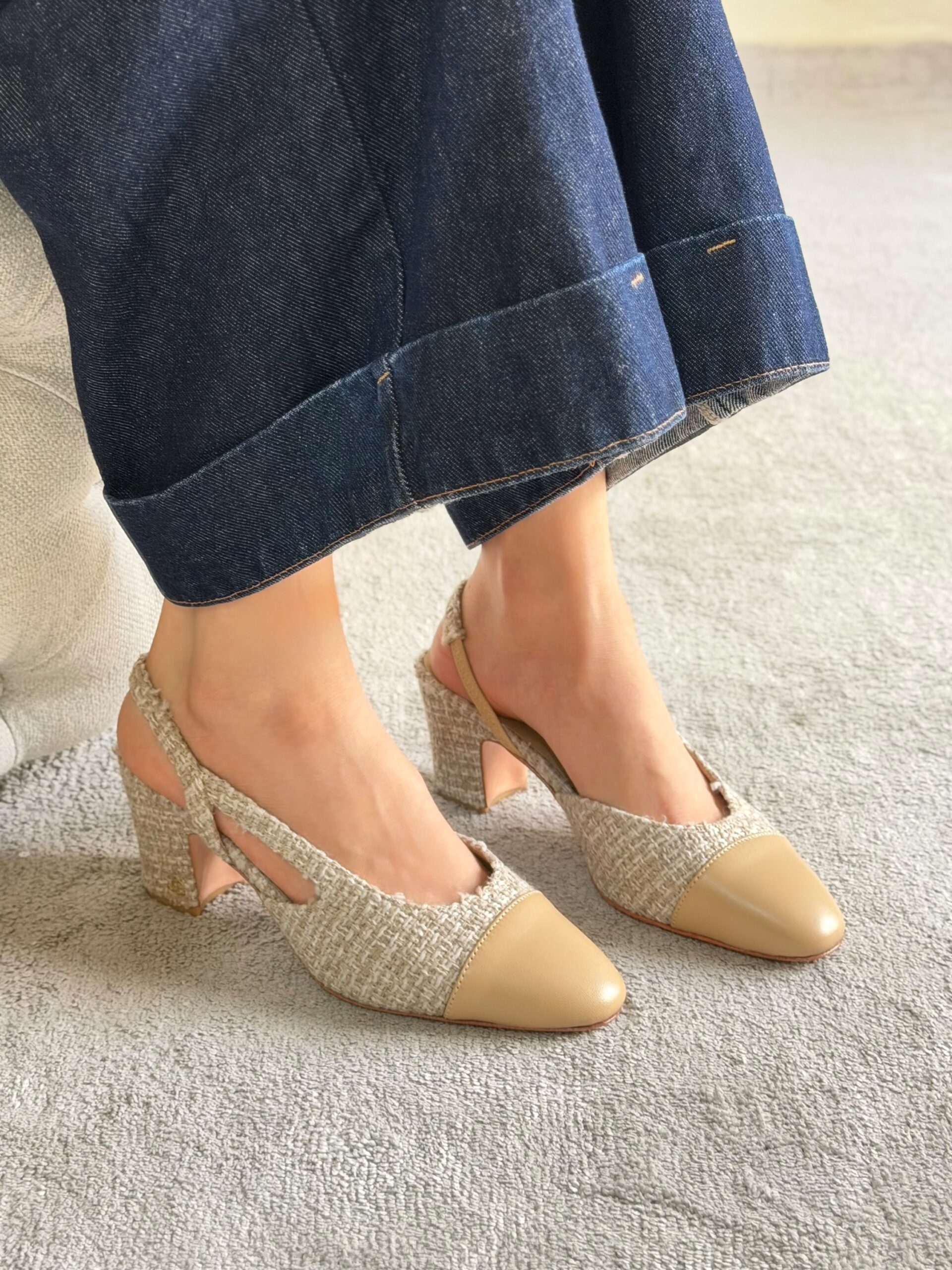 Chanel Tweed Slingback Pumps Top Quality - Image 14