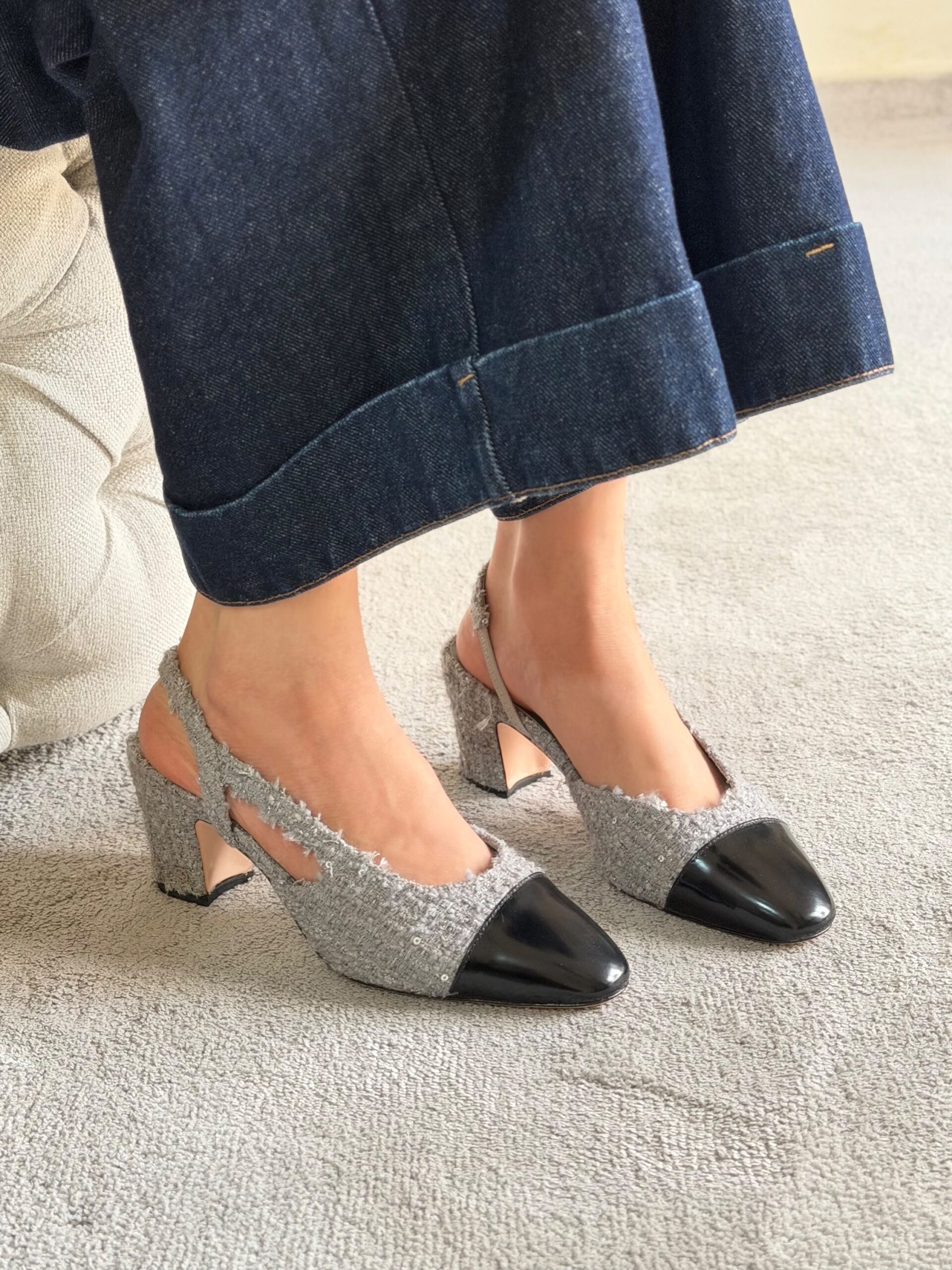 Chanel Tweed Slingback Pumps Top Quality - Image 9