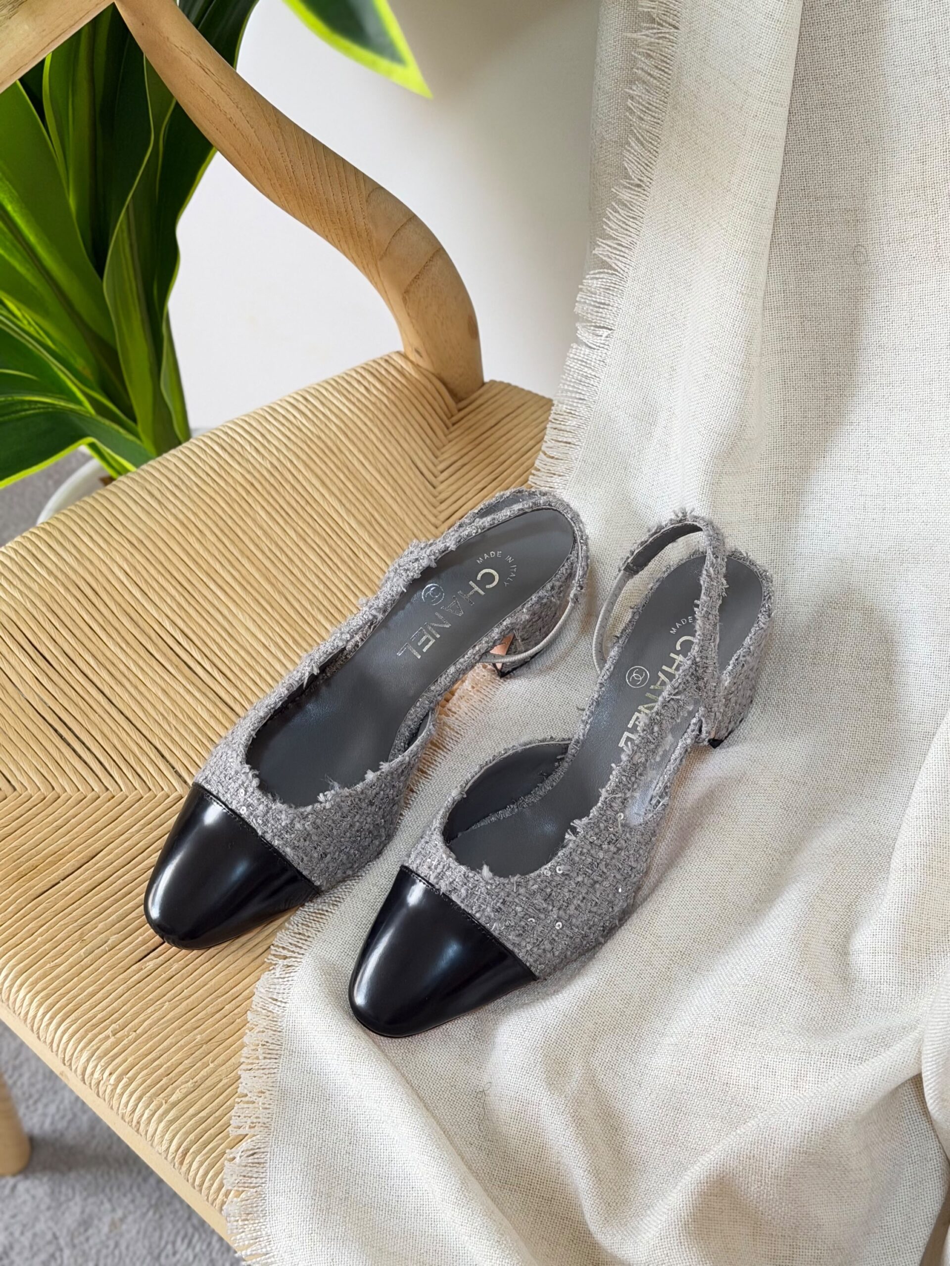 Chanel Tweed Slingback Pumps Top Quality - Image 8